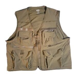 REI Savanna Trails Mens Vest XXL Fishing Travel Trail Birding Green